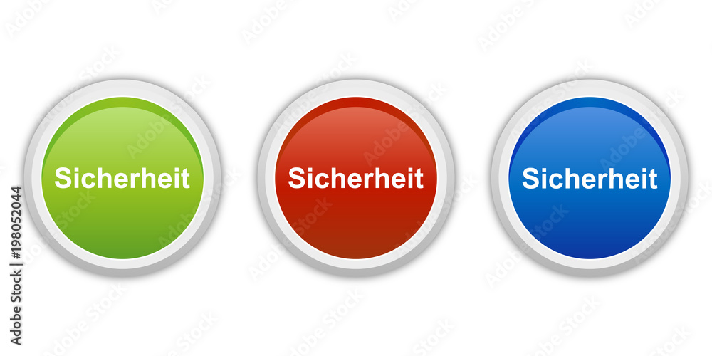 rundes Button Set grün rot blau - Sicherheit rundes Button Set grün rot blau - Sicherheit