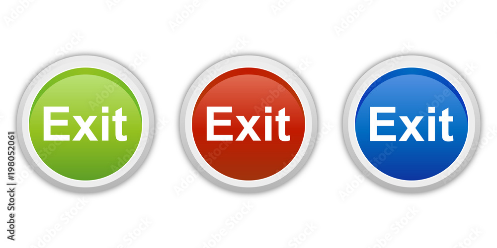 rundes Button Set grün rot blau - Exit rundes Button Set grün rot blau - Exit