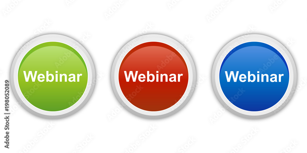 rundes Button Set grün rot blau - Webinar rundes Button Set grün rot blau - Webinar