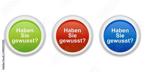 rundes Button Set grün rot blau - Haben Sie gewusst?