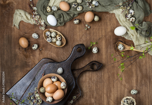 Easter eggs in chicken and quail