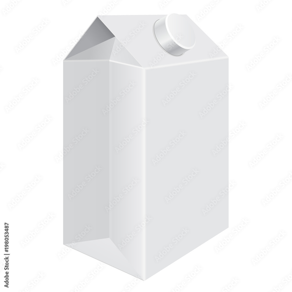 Milk cardboard packaging. Universal liquid container Milk cardboard packaging. Universal liquid container
