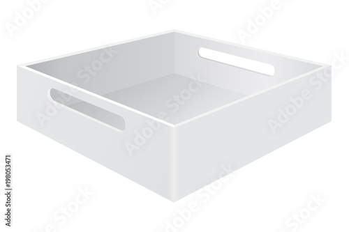 White tray box with grab handles