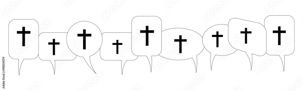 Obraz premium Sprechblasen - Kruzifix