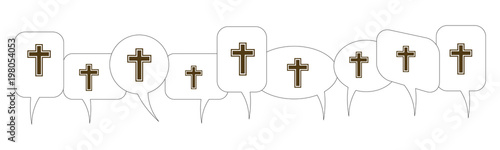 Sprechblasen - Kreuz