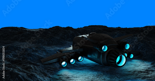 Fototapeta Naklejka Na Ścianę i Meble -  Astronauts exploring an asteroid 3D rendering