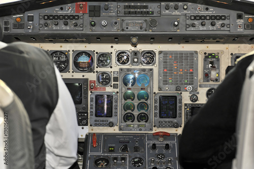 Cockpit, Panoramaflug mit Yeti Airlines, Kathmandu, Nepal, Asien