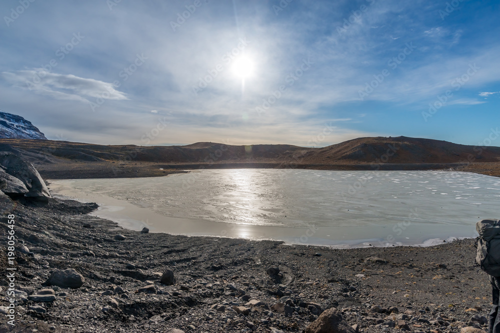 Mountains, valleys, lake and meadow in Iceland Mountains, valleys, lake and meadow in Iceland