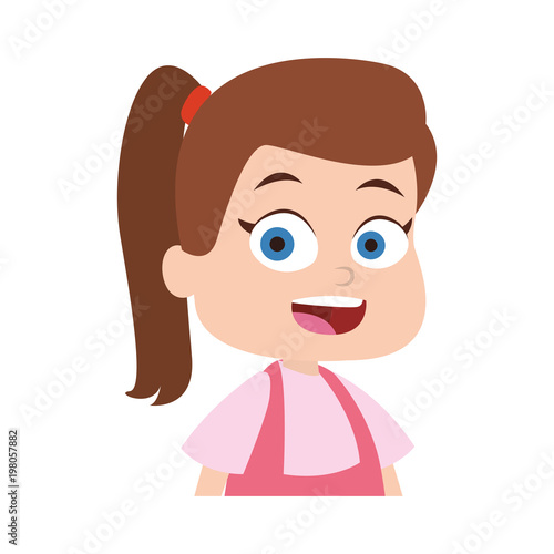 Cute girl cartoon vector illustration graphic design