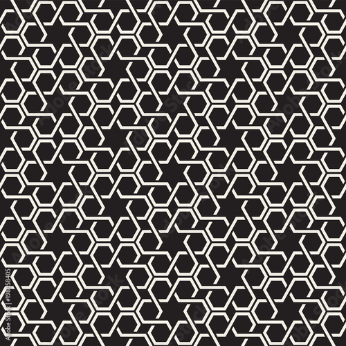 Vector seamless stripes pattern. Modern stylish texture with monochrome trellis. Repeating geometric hexagonal grid. Simple lattice design.