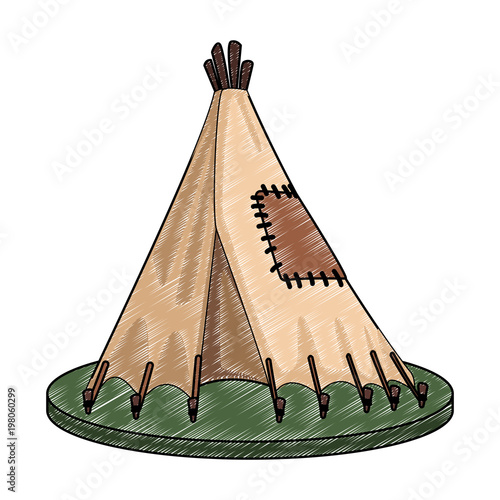 Indian tent cartoon vector illustration graphic design