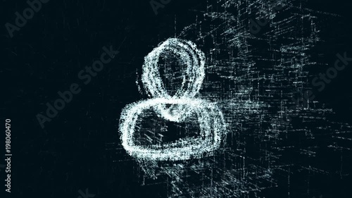 Man logo, a design consisting of a code of numbers and a symbol. Abstract man icon in computer cyber network on a dark turquoise background