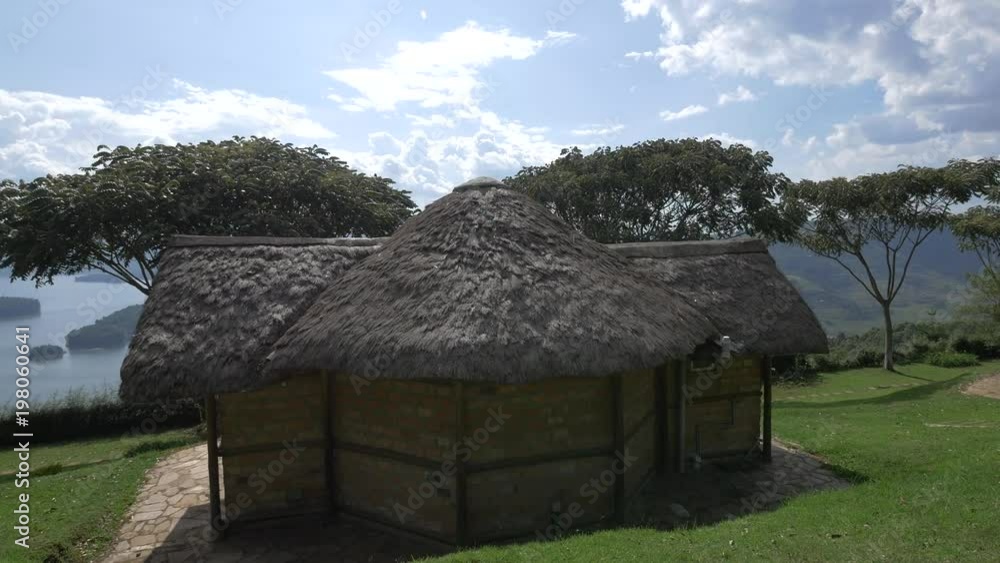 Lodge with thatched roof at Arcadia Lodge, Uganda Lodge with thatched roof at Arcadia Lodge, Uganda