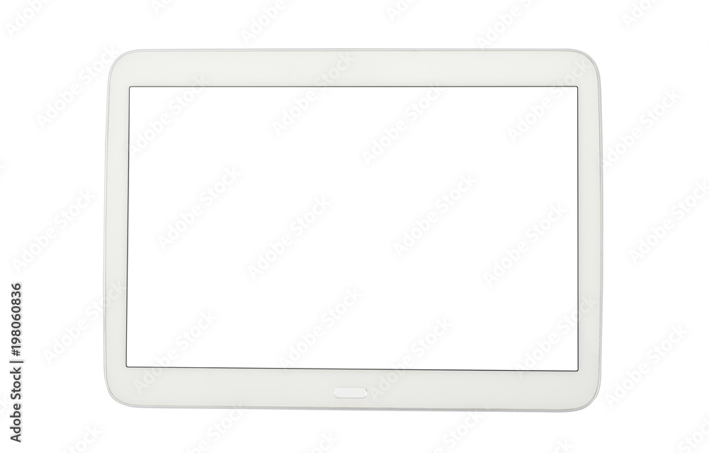 white pc tablet with empty screen isolated white pc tablet with empty screen isolated