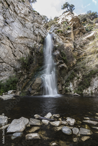 Sturtevant Falls in the San Gabriel Mountains near Pasadena in Los Angeles County California. 