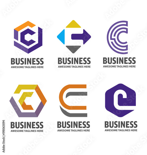 Free Download C letter logo design vector illustration logo set, C letter logo vector, letter C logo vector, creative Letter C letter logo - GFXLoad