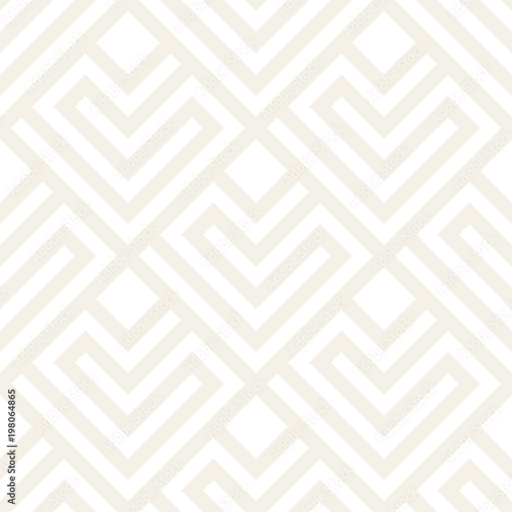 Vector seamless lattice pattern. Modern subtle texture with monochrome trellis. Repeating geometric grid. Simple design background.
Vector seamless lattice pattern. Modern subtle texture with monochrome trellis. Repeating geometric grid. Simple design background.