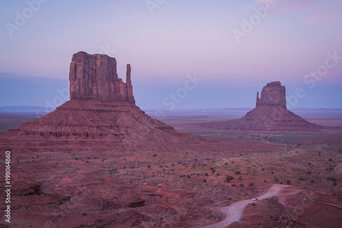 Monument Valley  desert canyon in USA at blue hour
