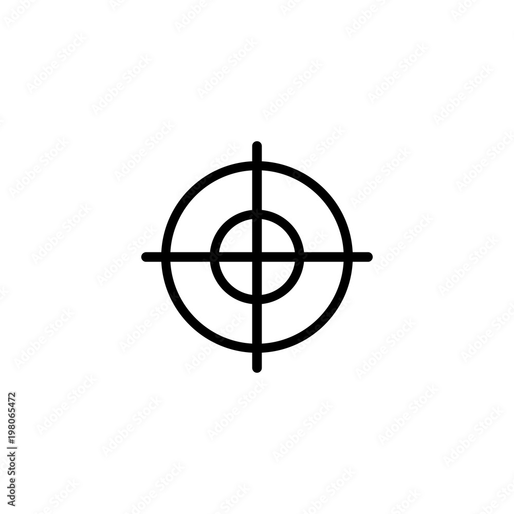 AIM. Flat Vector Icon. Simple black symbol on white background