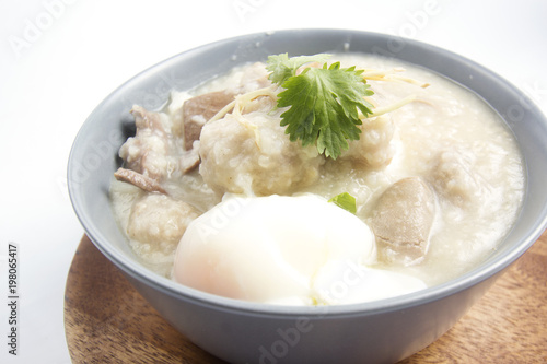 porridge rice in ceramic bowl