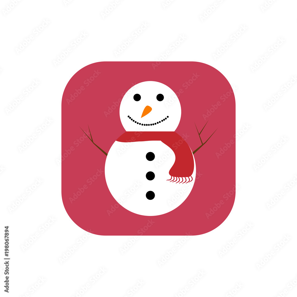 icon with a snowman. icon with a snowman.