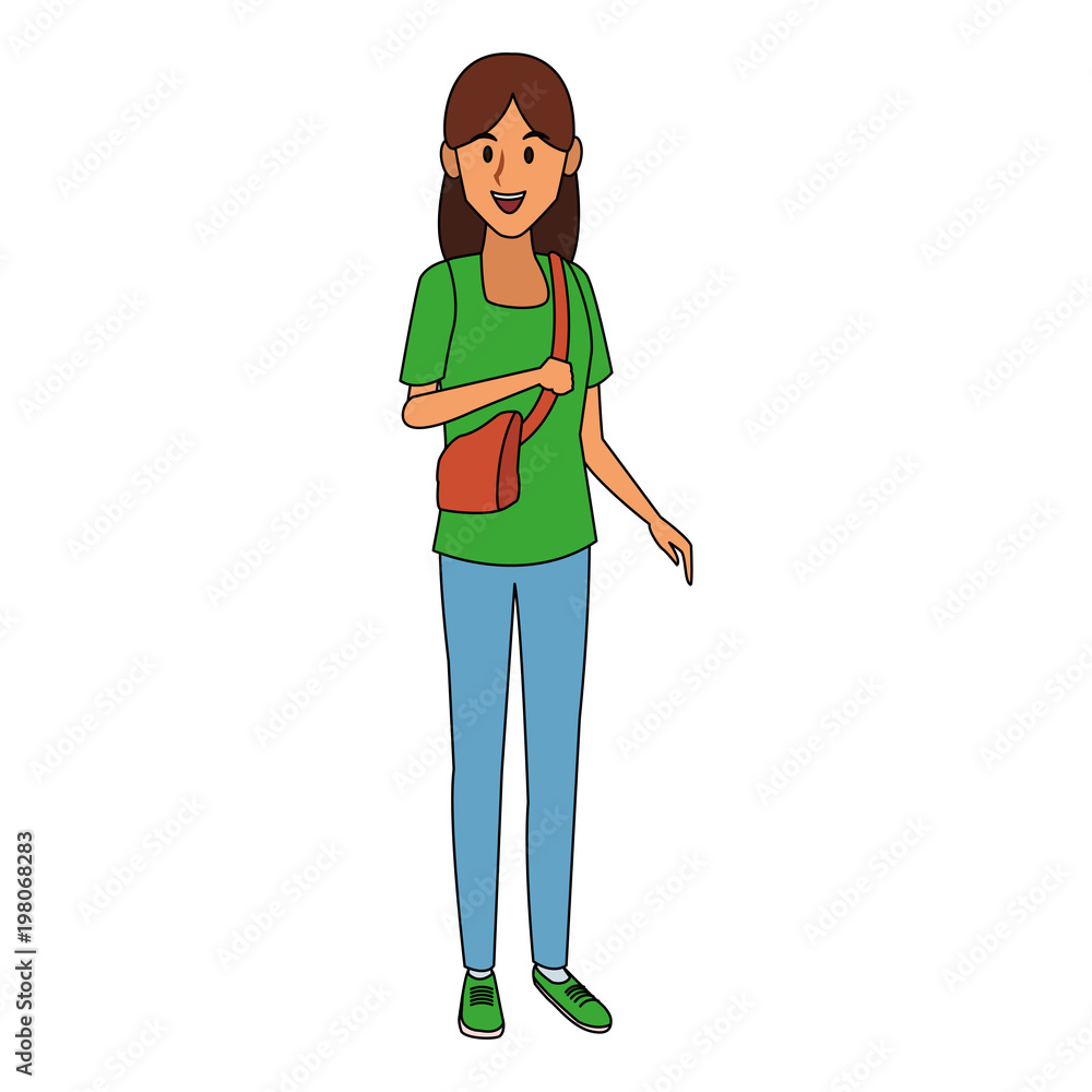 Young female student cartoon vector illustration graphic design Young female student cartoon vector illustration graphic design