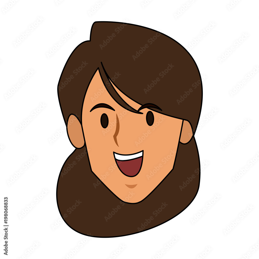 Fototapeta premium Young woman face cartoon vector illustration graphic design