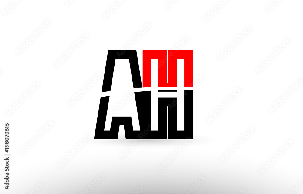 Fototapeta premium black white alphabet letter ah a h logo icon design