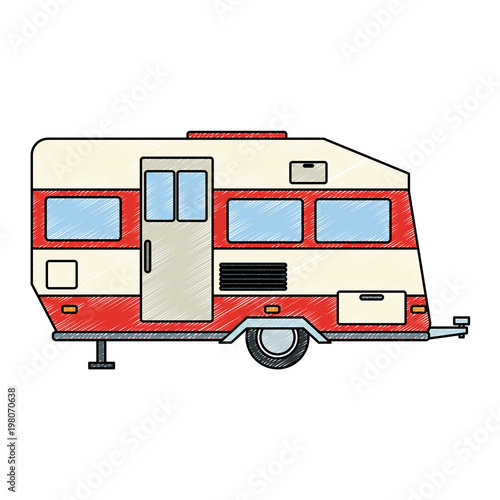 Travel trailer isolated vector illustration graphic design