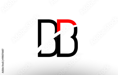 black white alphabet letter bb b b logo icon design