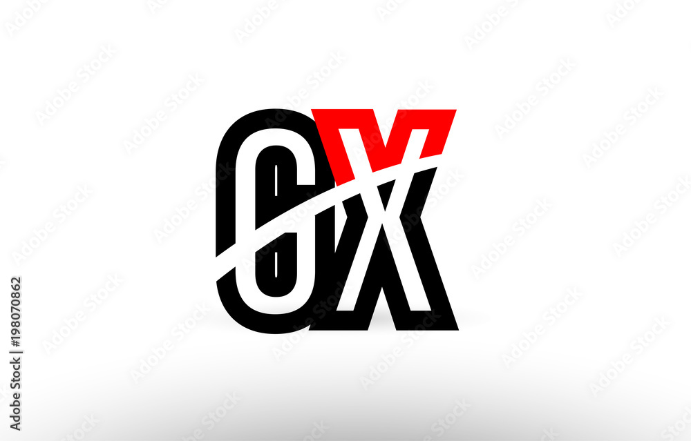Fototapeta premium black white alphabet letter gx g x logo icon design