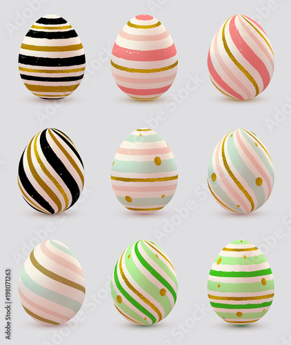 Set of decorative Easter eggs