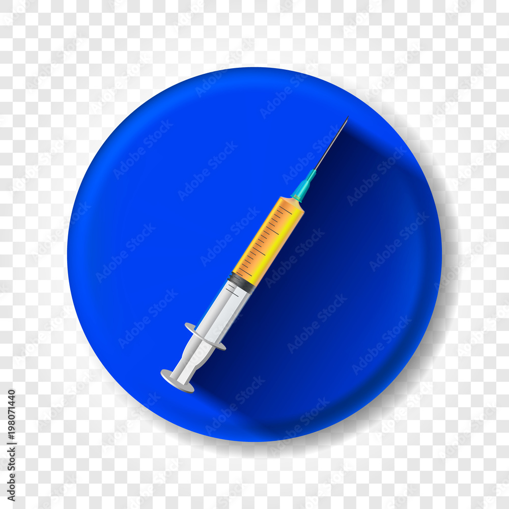 A realistic syringe with medicine. Vector illustration A realistic syringe with medicine. Vector illustration