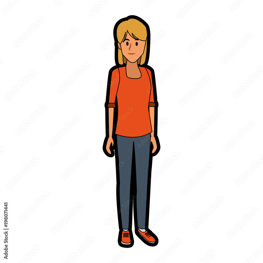 Young female student cartoon vector illustration graphic design
