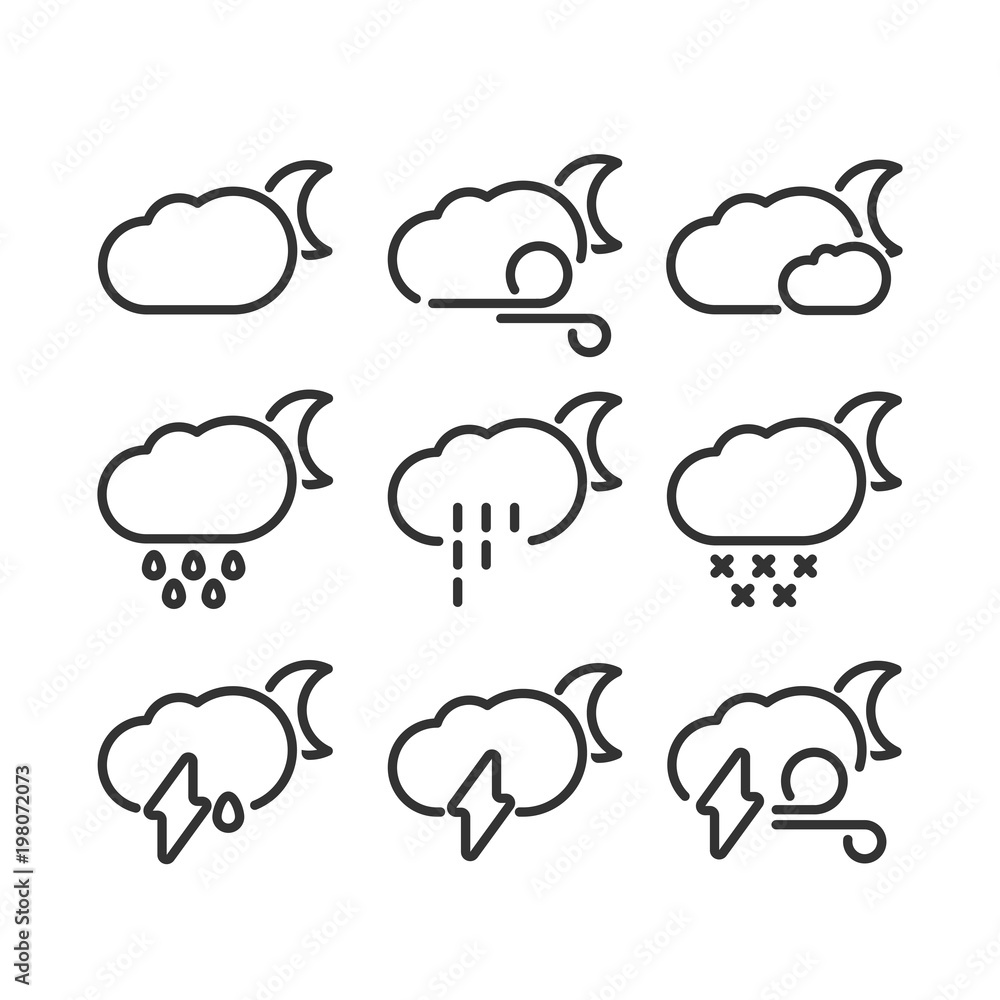 Set of weather icons Set of weather icons