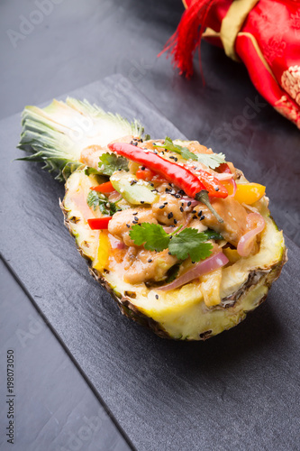 Chicken with pineapple asian dish