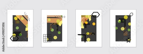 Set of artistic abstract universal card templates