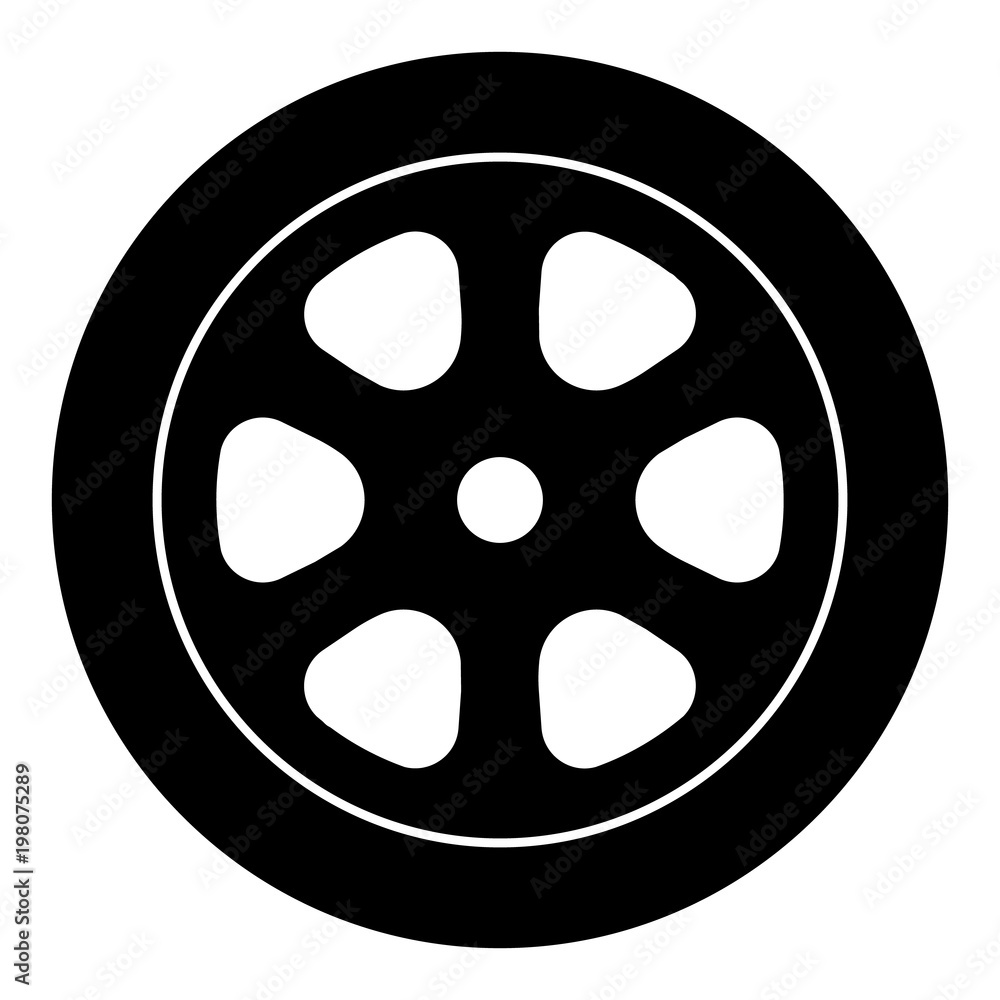 Car wheel. Simple vector icon.