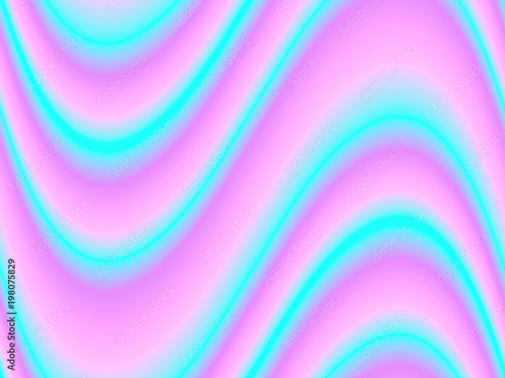 Obraz premium Pink, purple and blue wave. Hologram background. Vector illustration
