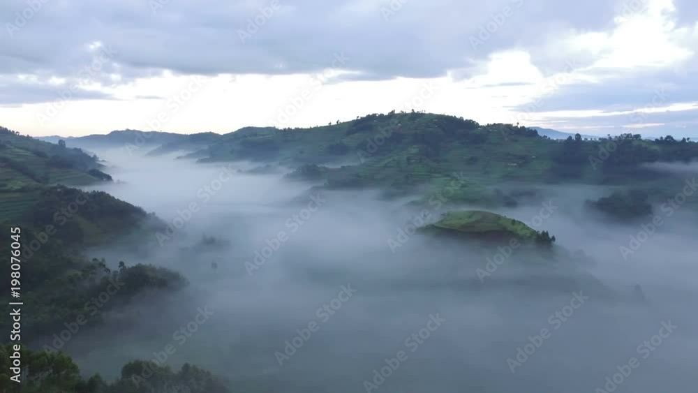 Aerial view of highlands covered with mist Aerial view of highlands covered with mist