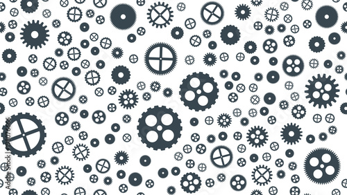 Geometrical engineering seamless pattern. Abstract gears background. Vector illustration