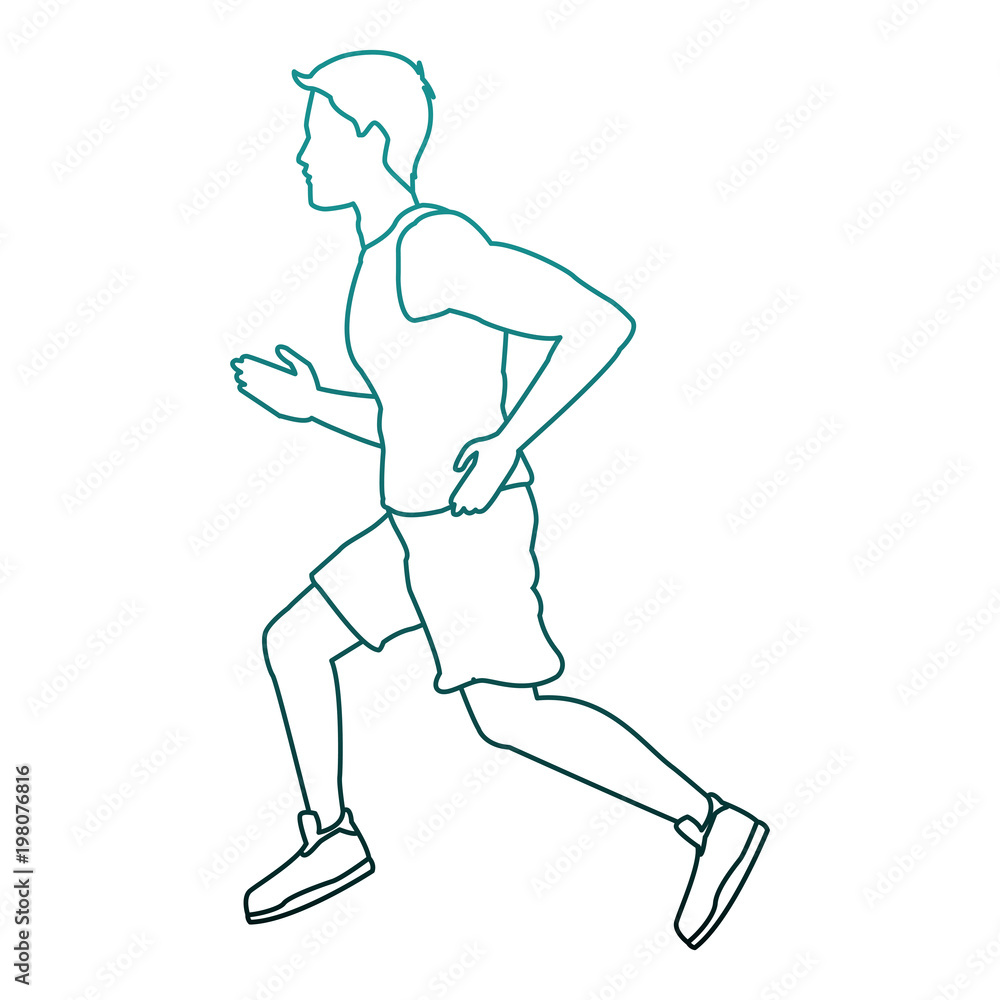 Fitness man running cartoon vector illustration graphic design Fitness man running cartoon vector illustration graphic design