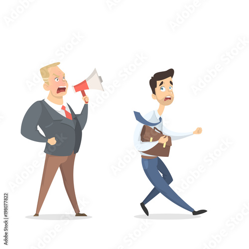Angry boss shouting.