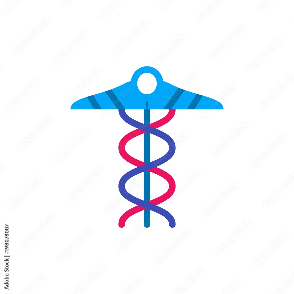 medical snake, medical sign flat vector icon. Modern simple isolated sign. Pixel perfect vector  illustration for logo, website, mobile app and other designs
