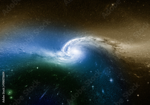 Fototapeta Naklejka Na Ścianę i Meble -  Stars, dust and gas nebula in a far galaxy