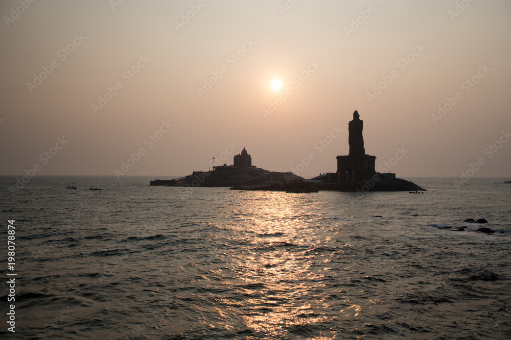 Sunrise above the sea Kanyakumari Comorin cape Sunrise above the sea Kanyakumari Comorin cape
