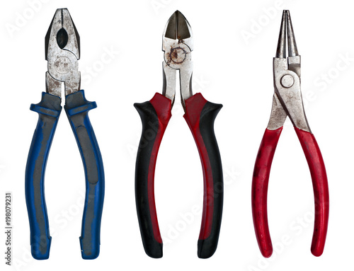 Obraz na plátně Set of pliers on white background