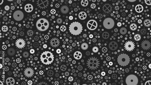 Geometrical engineering seamless pattern. Abstract gears background. Vector illustration