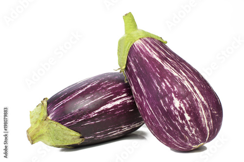 Fairy tale eggplant in white background