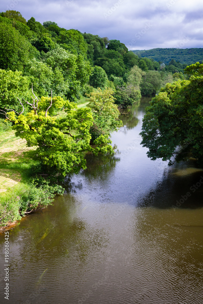 Summer rural landscape with River Avon Southern England UK Summer rural landscape with River Avon Southern England UK